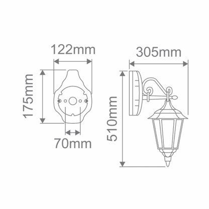 Chester Down-Facing Exterior Coach Light
