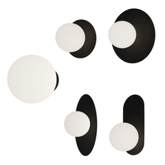 Crest Opal Orb Wall Light Black