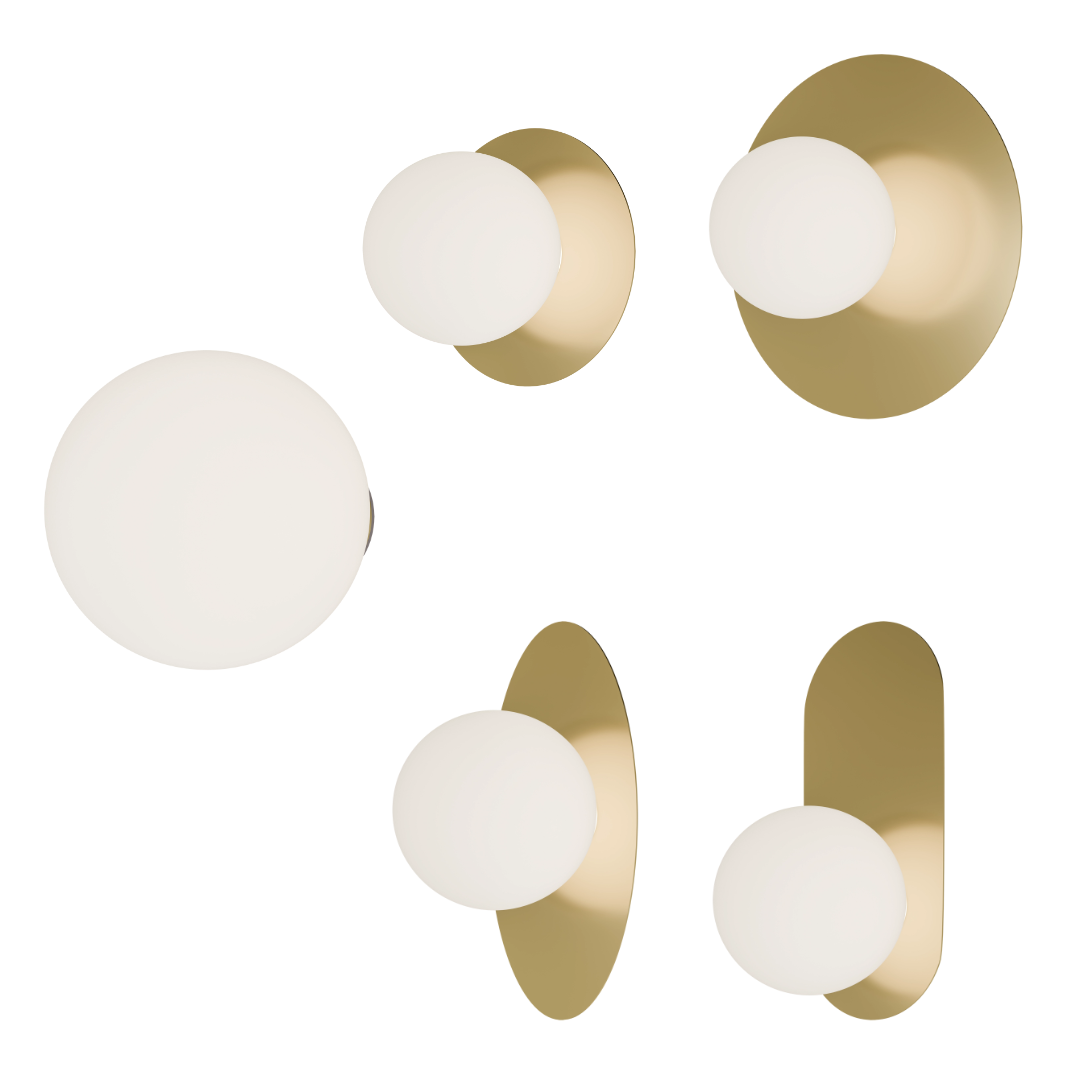 Crest Opal Orb Wall Light Brass