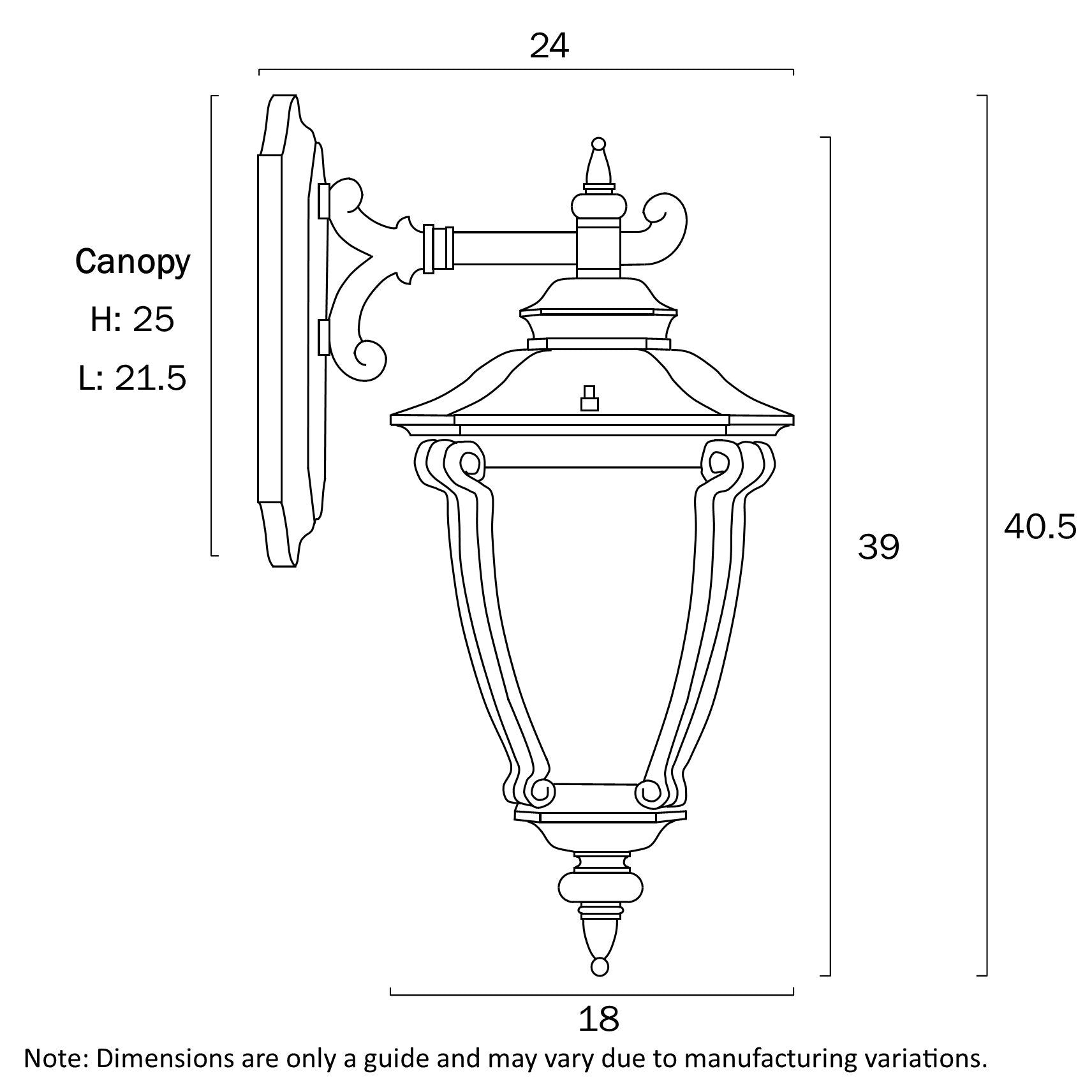 Delfino Exterior Wall Light Black
