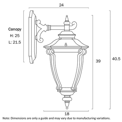 Delfino Exterior Wall Light Black
