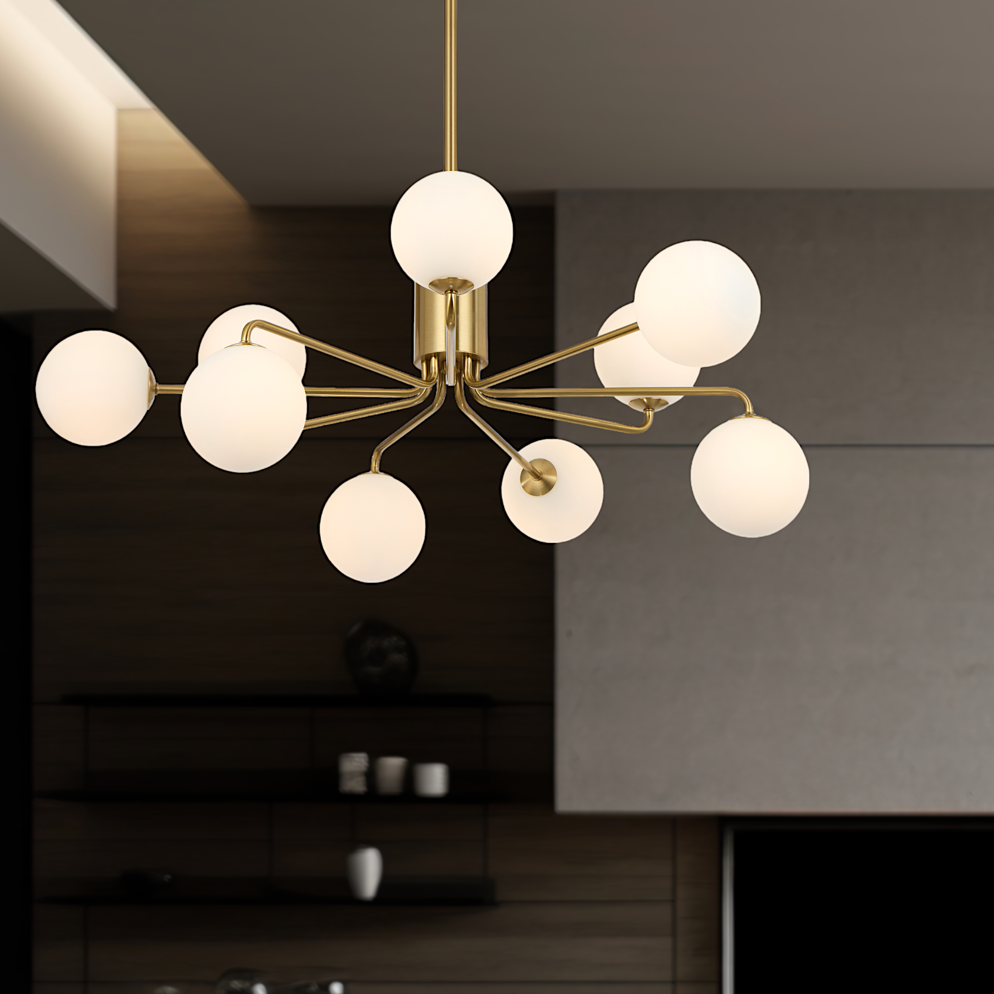 Felton 9 Light Pendant Antique Gold