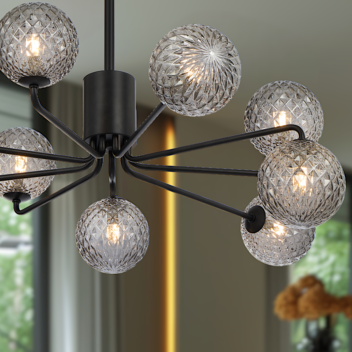Felton 9 Light Pendant Black