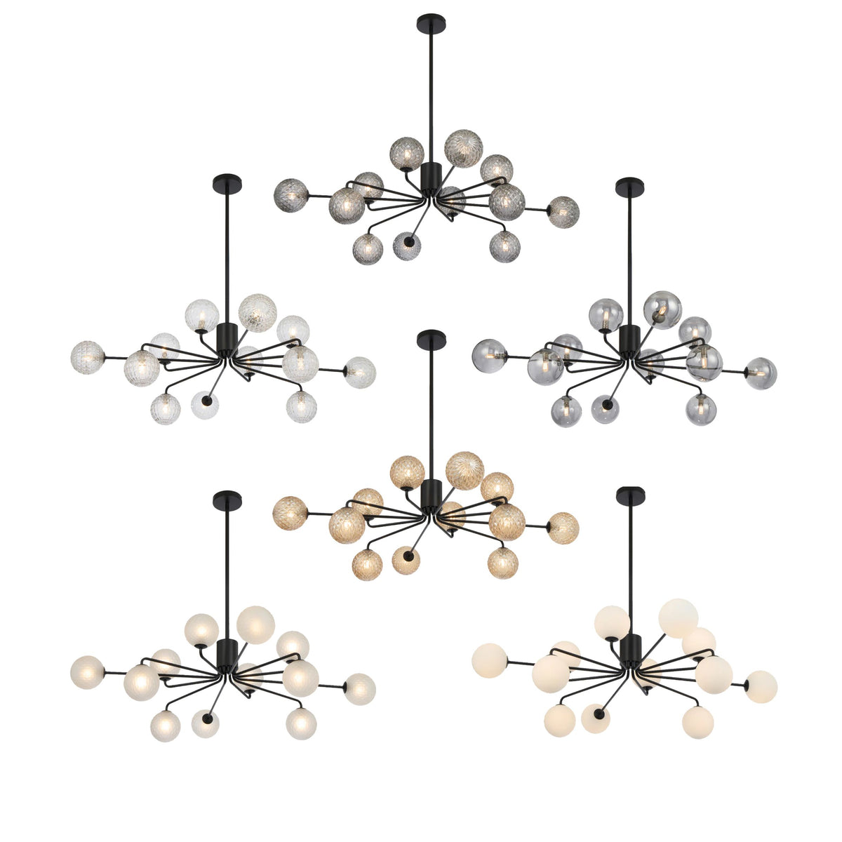 Felton 12 Light Pendant Black