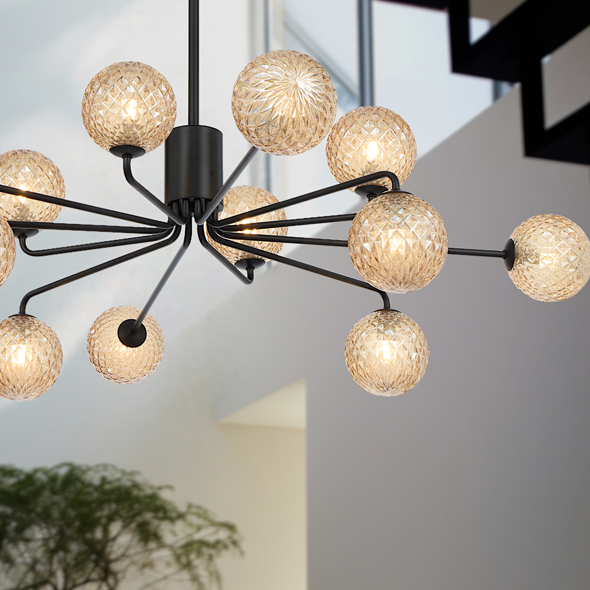 Felton 12 Light Pendant Black