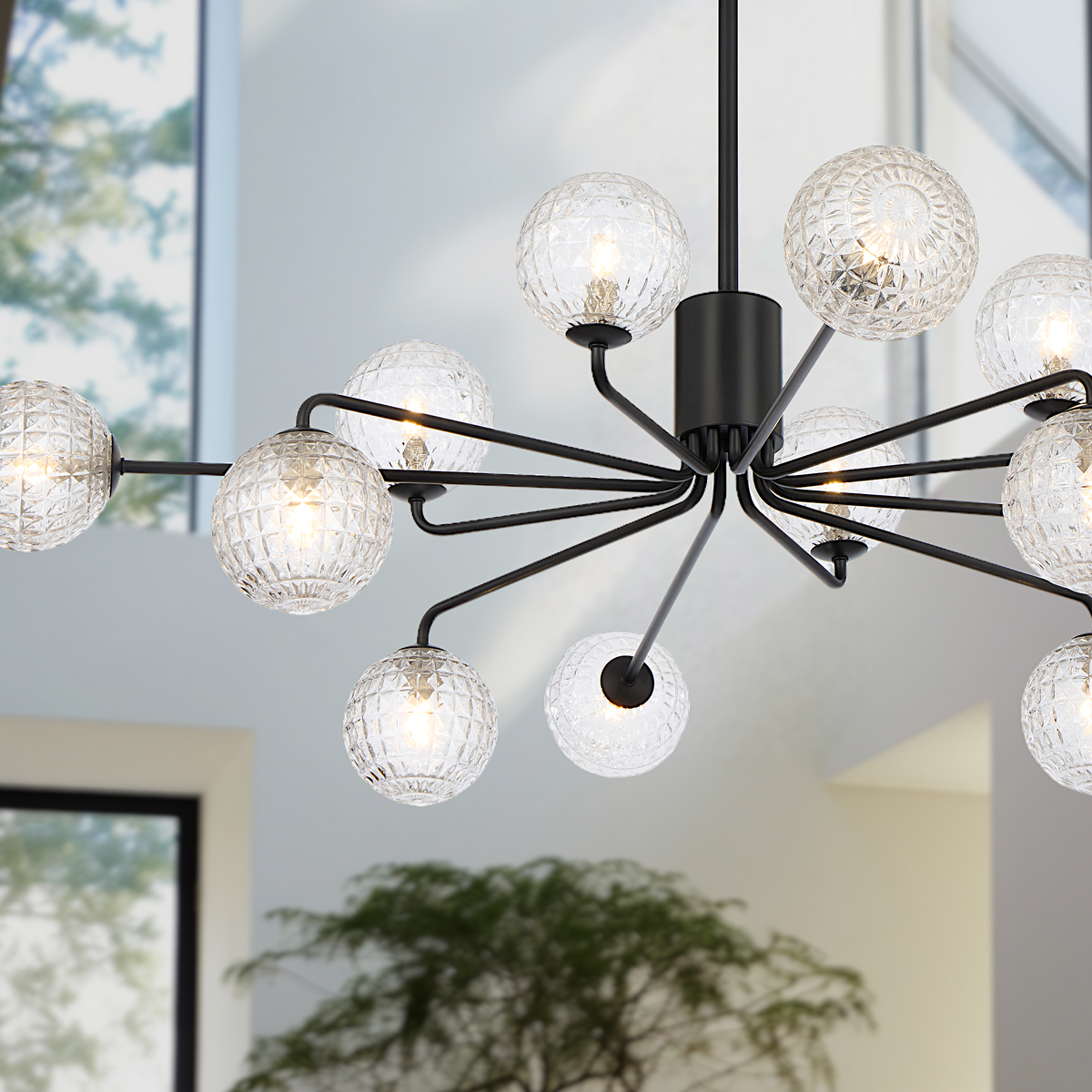 Felton 12 Light Pendant Black