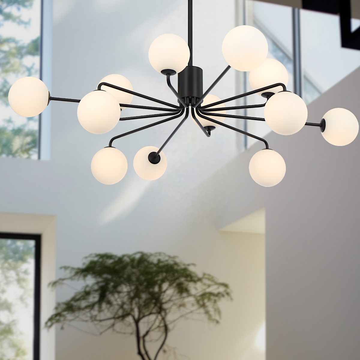 Felton 12 Light Pendant Black