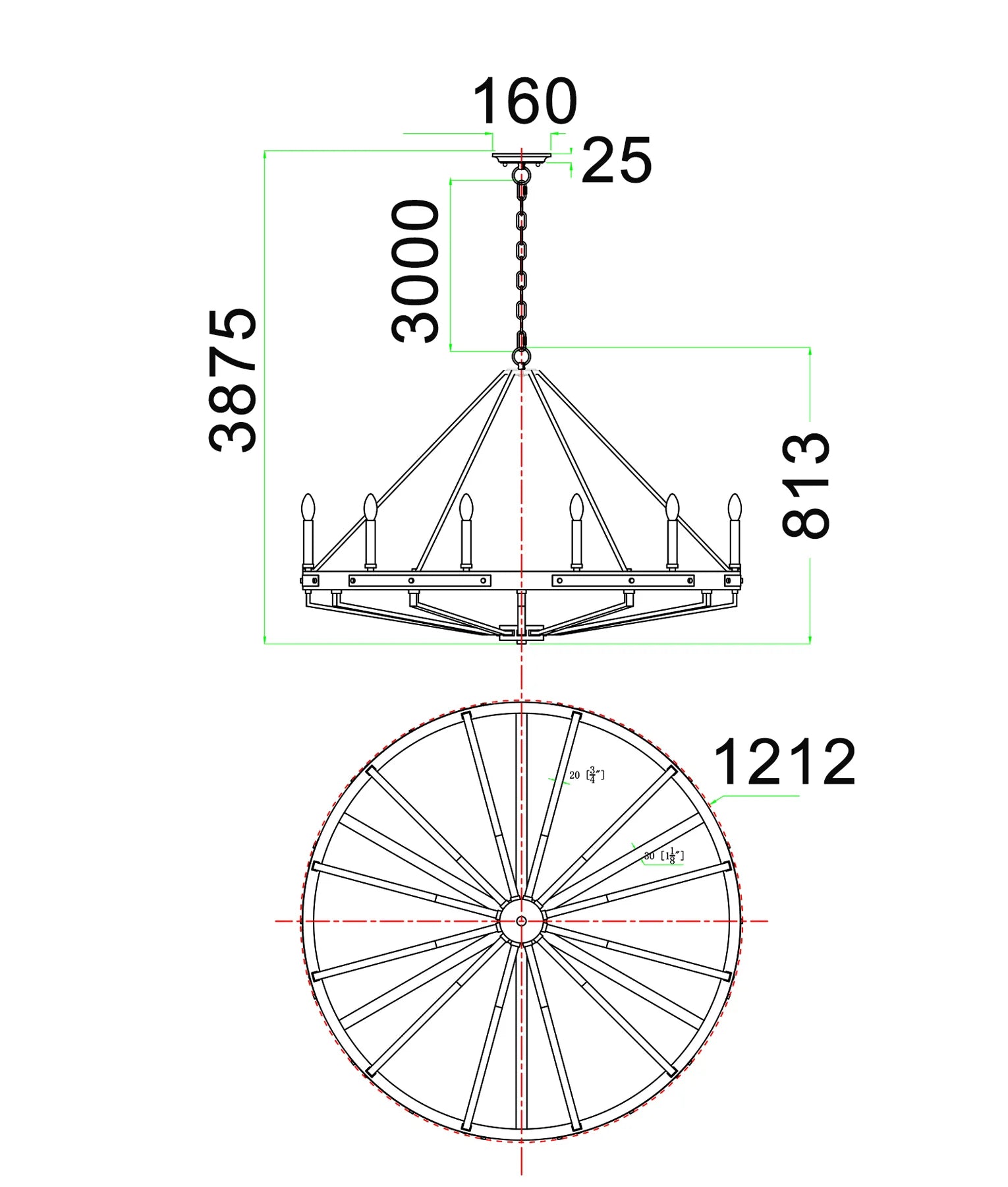 Funale 12LT Natural Wood Pendant