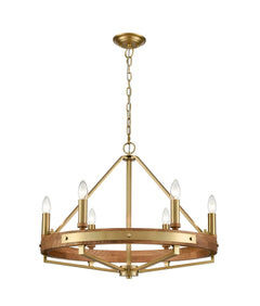 Funale 6LT Oak Wood Pendant