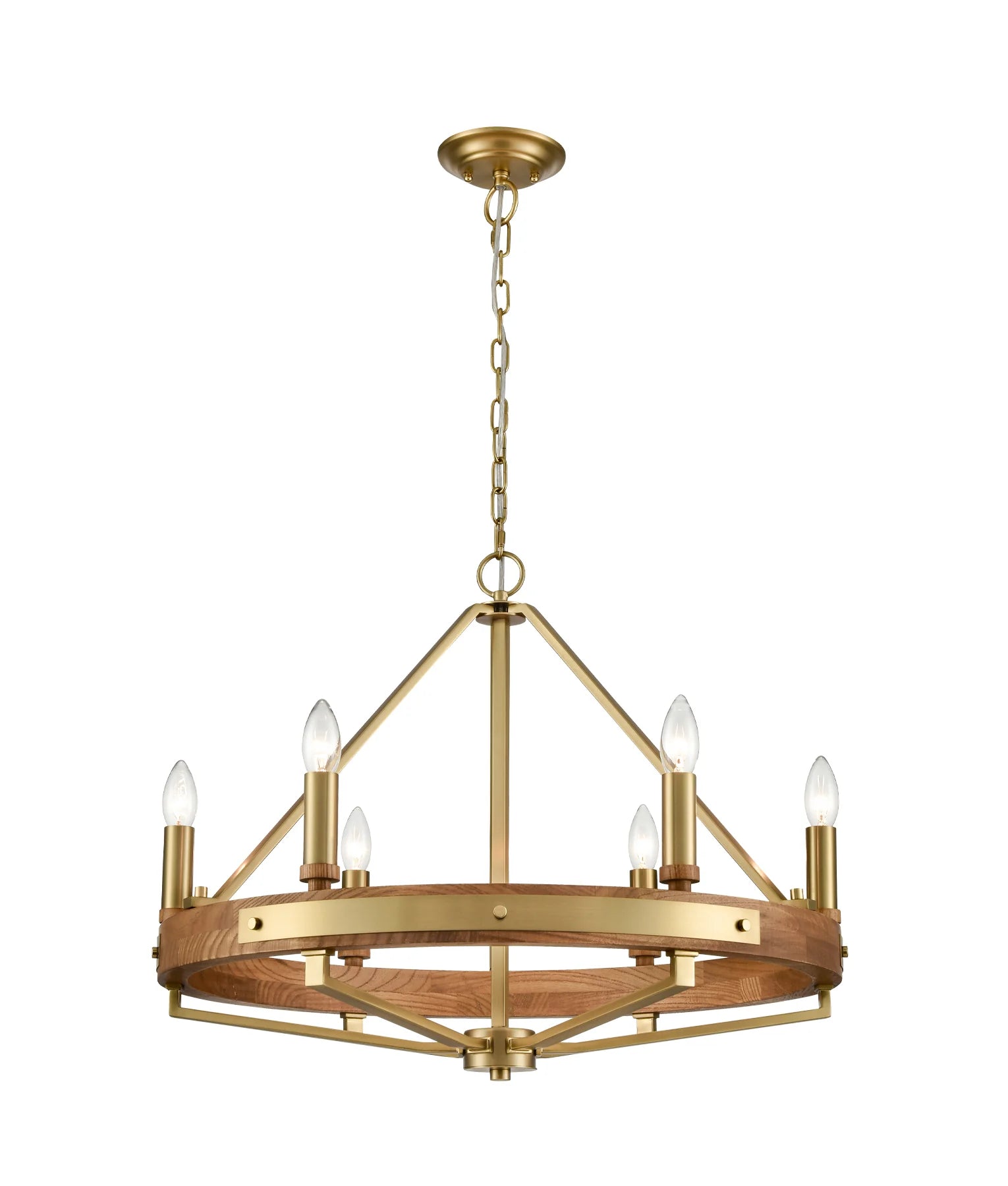 Funale 6LT Oak Wood Pendant