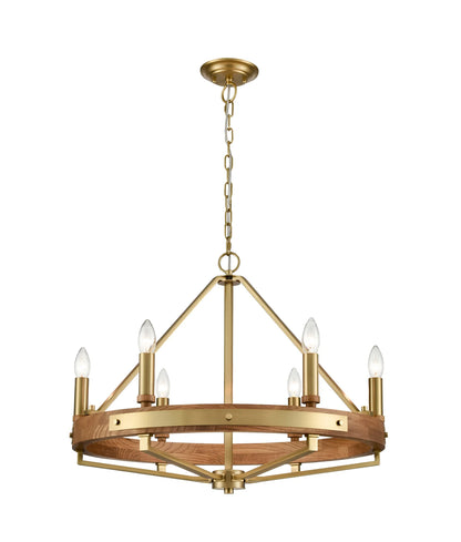 Funale 6LT Oak Wood Pendant