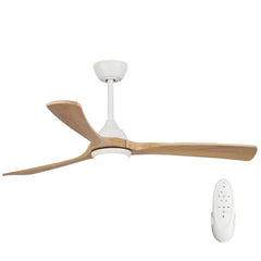 Sanctuary 52" DC Ceiling Fan with LED Light White with Natural Blades