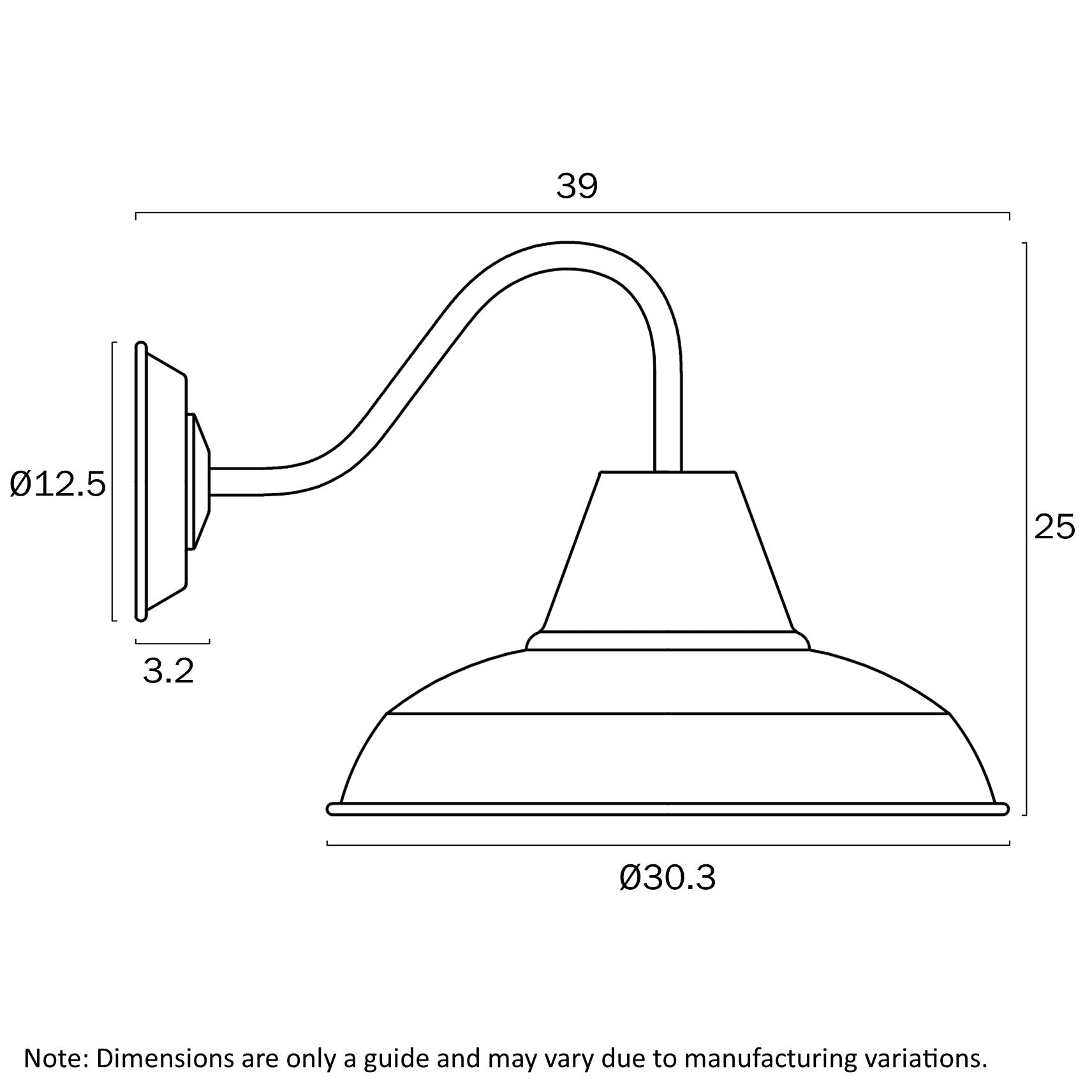 Gordon Exterior Wall Light Black