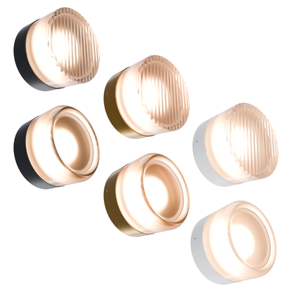 Gull Frosted or Ribbed Acrylic & Steel Wall Light