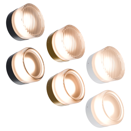 Gull Frosted or Ribbed Acrylic & Steel Wall Light