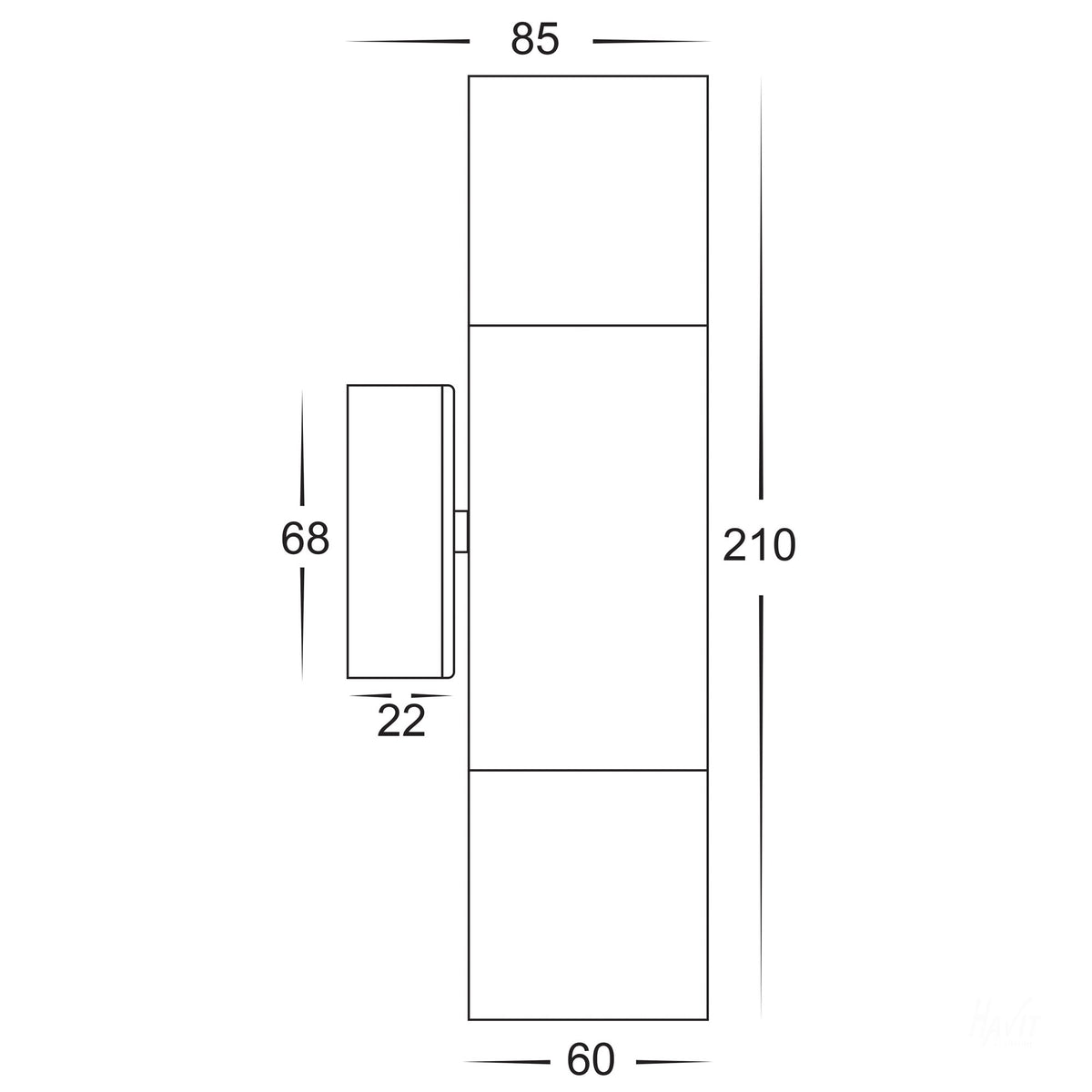 Tivah Up Down GU10 Wall Light 240V