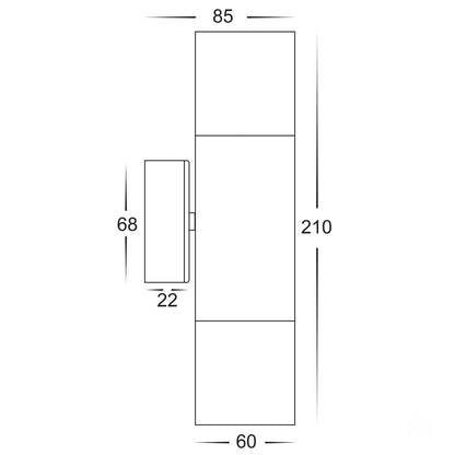 Tivah Up Down LED Wall Light 240v