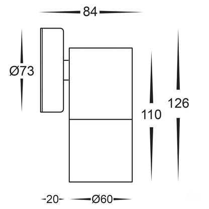 Fortis Single Fixed Wall Pillar Light Stainless Steel