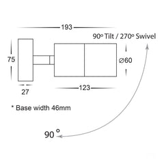 Piaz Single Adjustable Wall Light Stainless steel