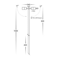 Tivah Double Spike Light Solid Copper 12V