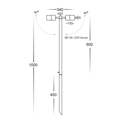 Tivah Double Spike Light Solid Copper 12V