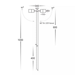 Tivah Double Spike Light Black 12V