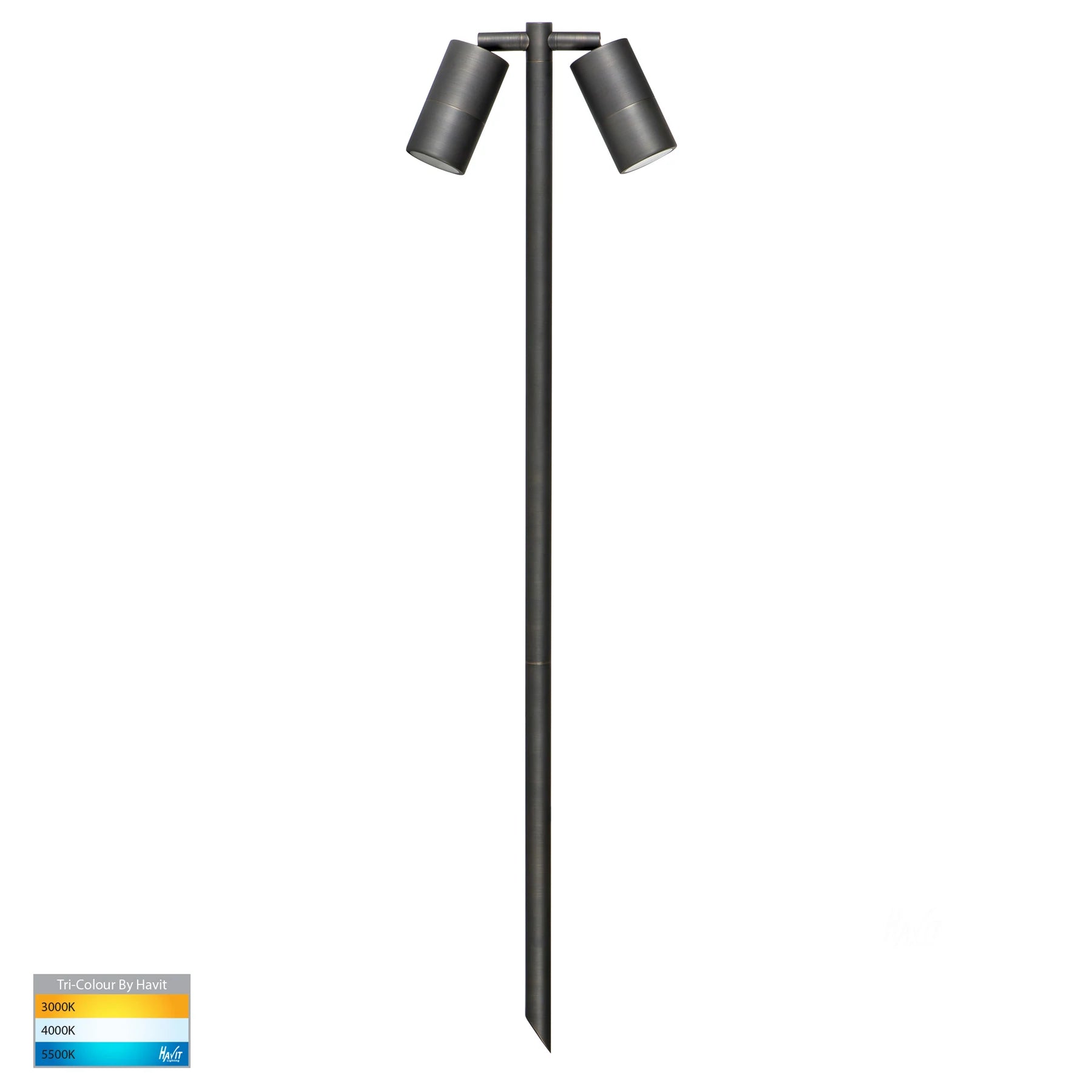 Tivah Double Spike Light Antique Brass 12V