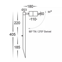 Tivah Spike Light Small Antique Brass 12V