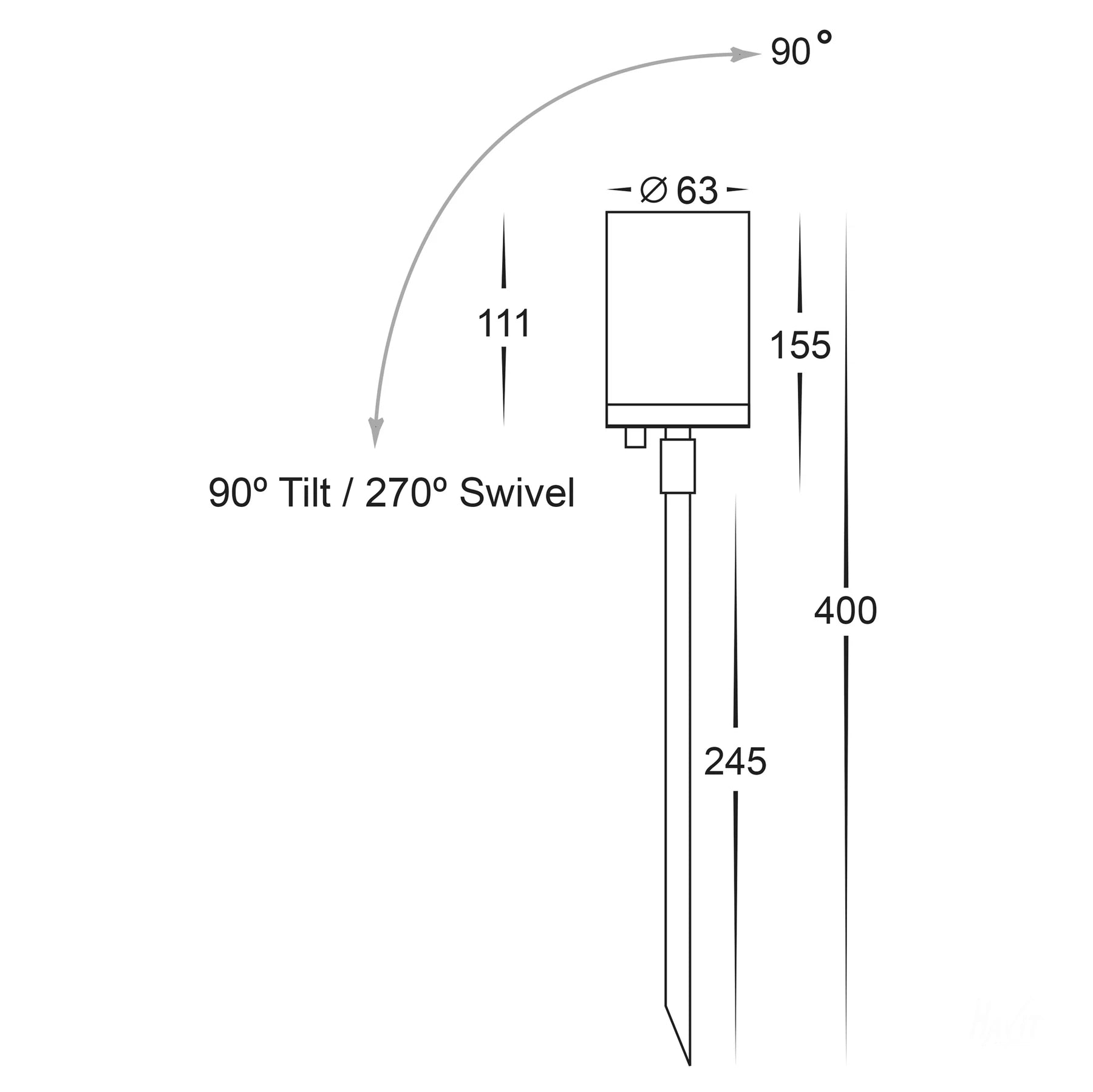 Eden Single Adjustable Spike Light Solid Copper 12V