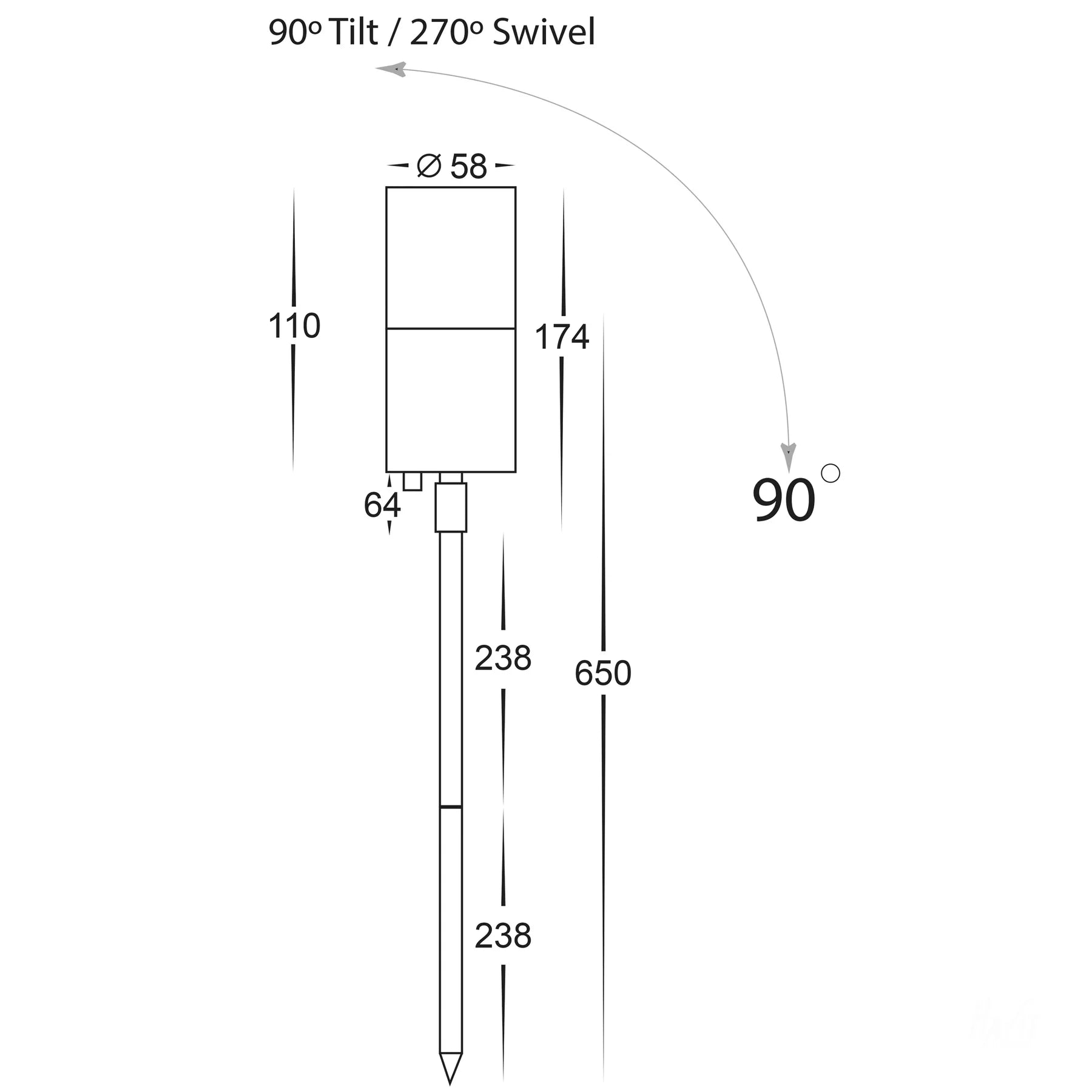 Tivah Spike Light Aluminium Titanium
