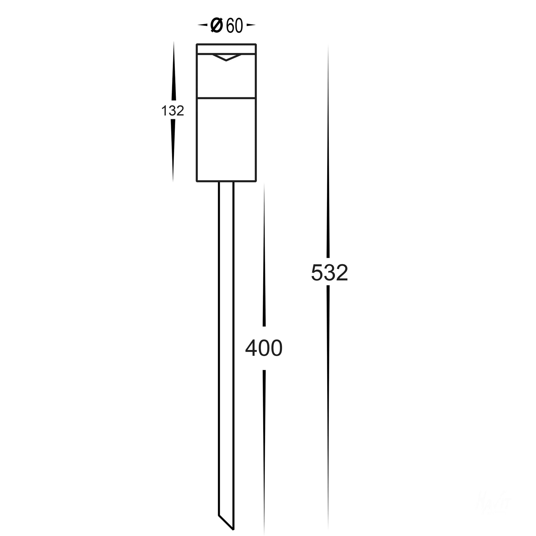Highlite Aluminium Spike Light Black 12V