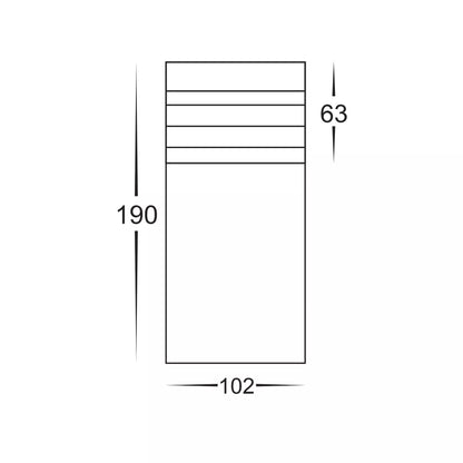 Mini Louvre Bollard Stainless Steel Black 12V