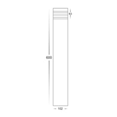 Maxi 600 Louvre Bollard 316 Stainless Steel 240V