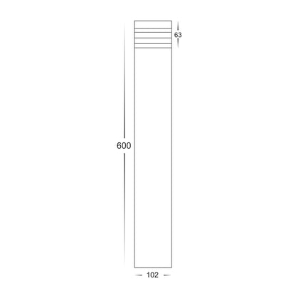 Maxi 600 Louvre Bollard 316 Stainless Steel 240V