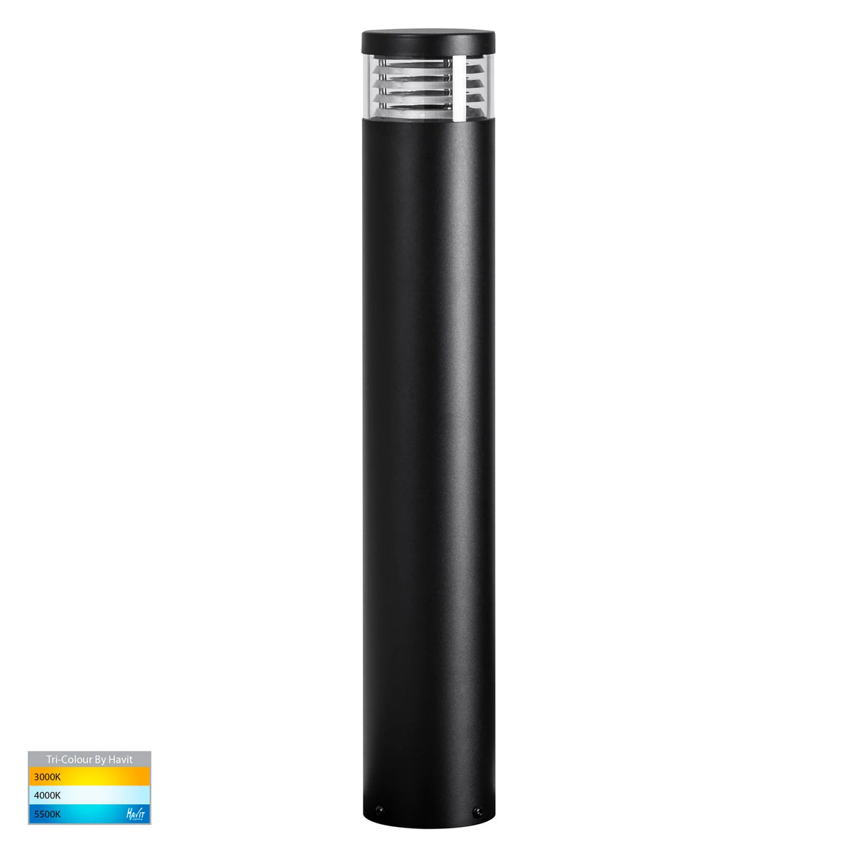 Maxi 600 Louvre Bollard Stainless Steel Black 12V