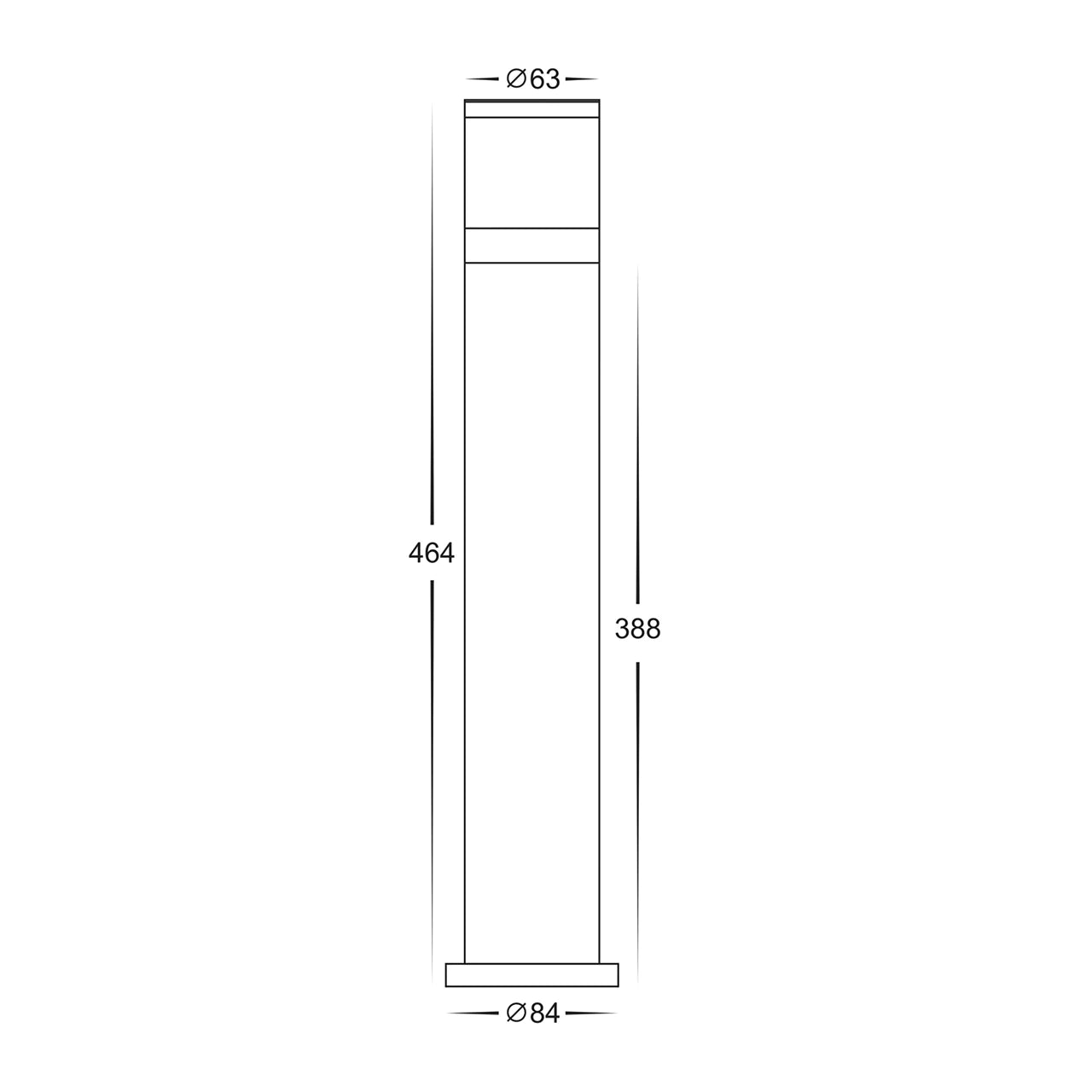Highlite Frosted LED Bollard Black 12V