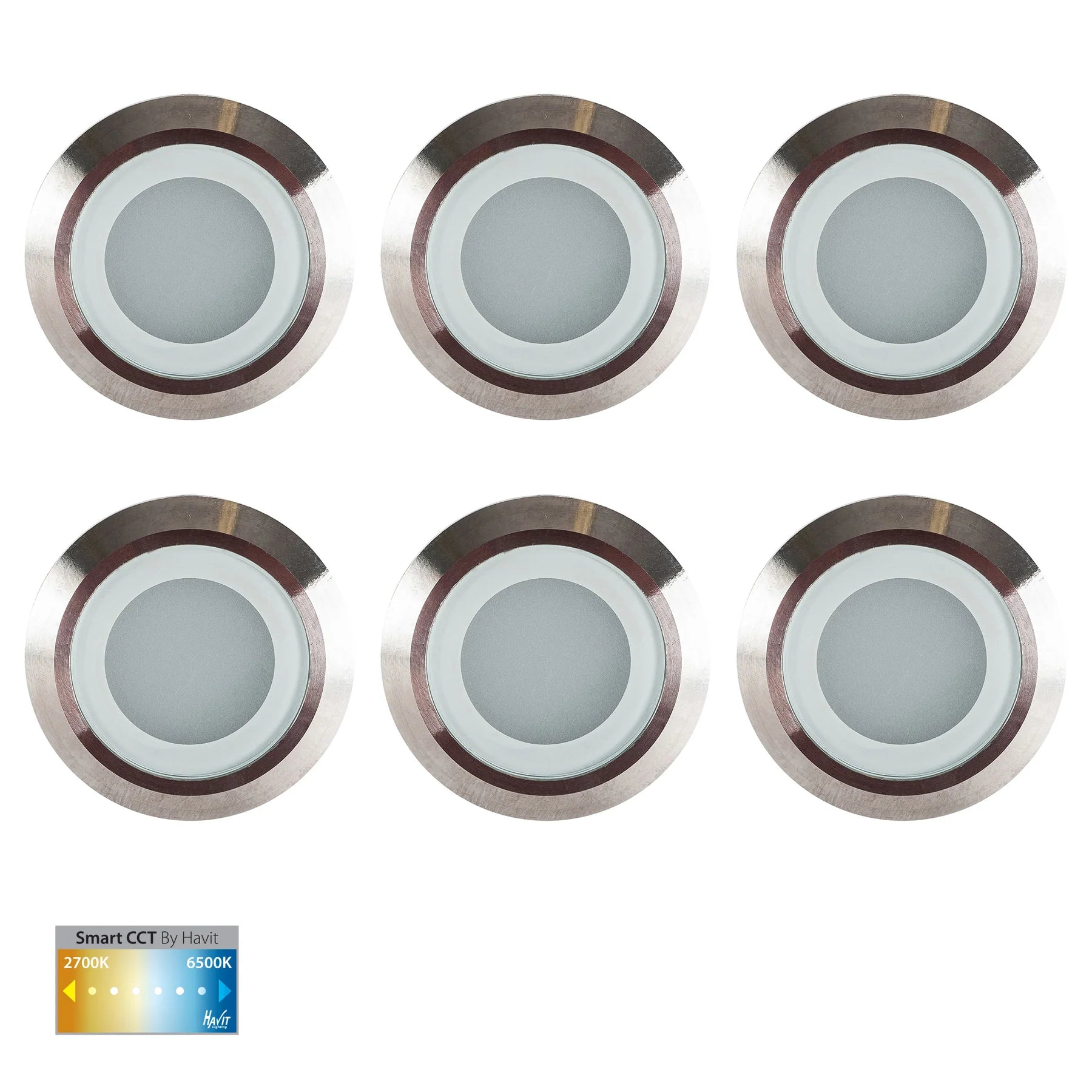 Flame 6LT DIY 316SS Deck Light Kit Tri-Colour