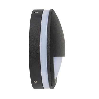 Nava Surface Mounted Eyelid Tri-Colour LED Step Light Black 240V
