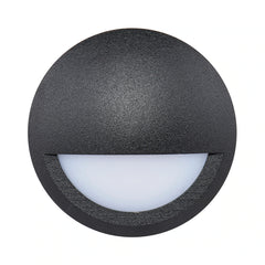 Nava Surface Mounted Tri-Colour LED Eyelid Step Light Black 12V