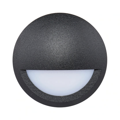 Nava Surface Mounted Tri-Colour LED Eyelid Step Light Black 12V