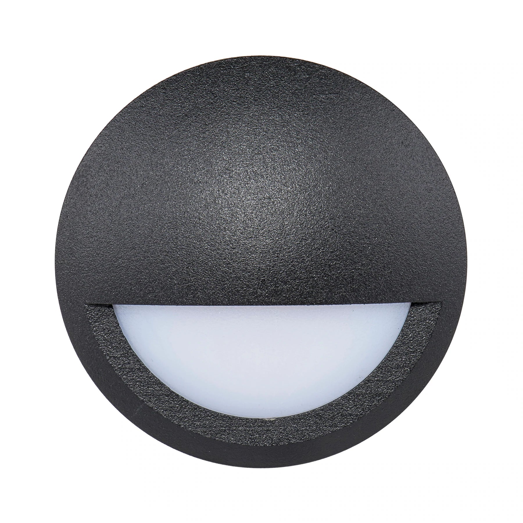 Nava Surface Mounted Eyelid Tri-Colour LED Step Light Black 240V