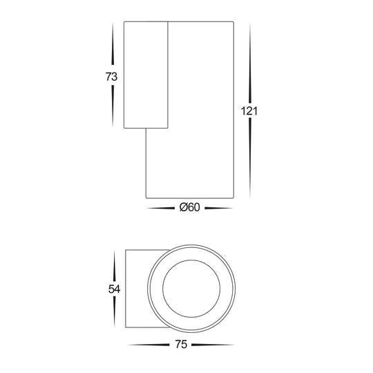 Aries Black 316 SS Fixed Down Exterior Wall Light