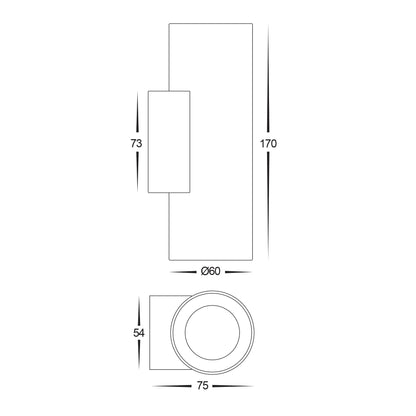 Aries Black 316 SS Up & Down Exterior Wall Light