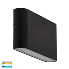 Lisse Fixed Down LED Wall Light 240V Black Large