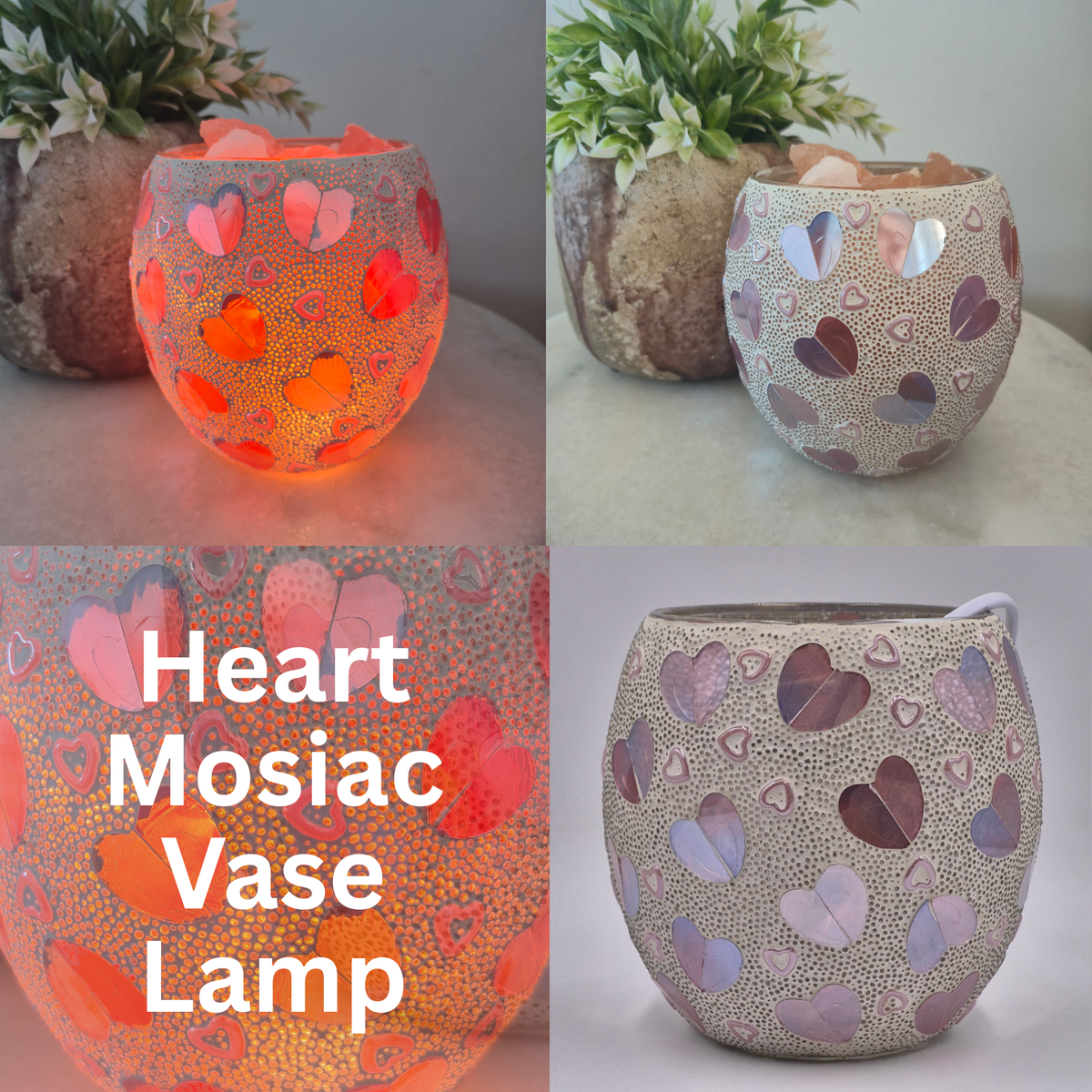 Mosaic Vase Salt Lamps