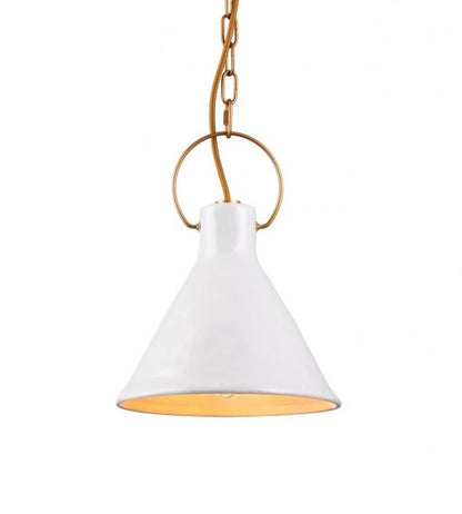 Ivy Porcelain Pendant White & Gold