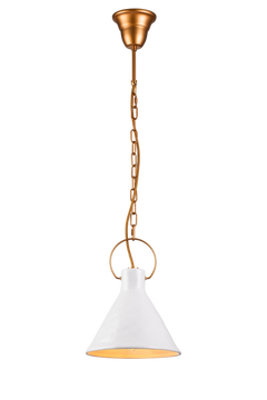 Ivy Porcelain Pendant White & Gold