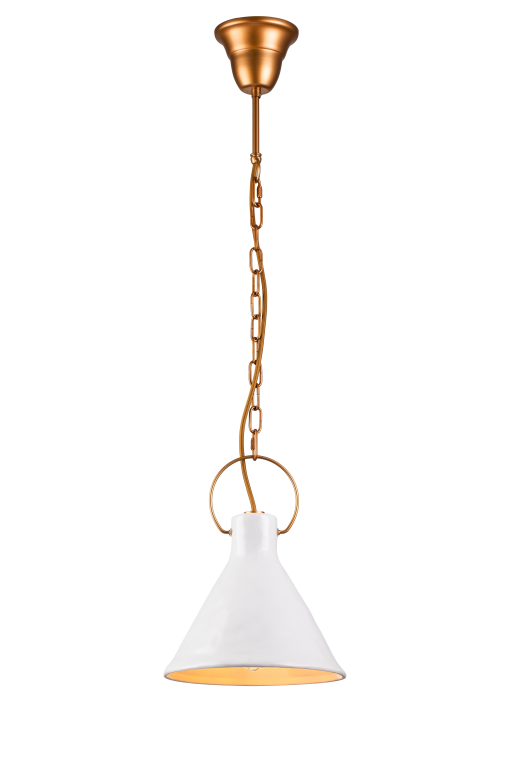 Ivy Porcelain Pendant White & Gold