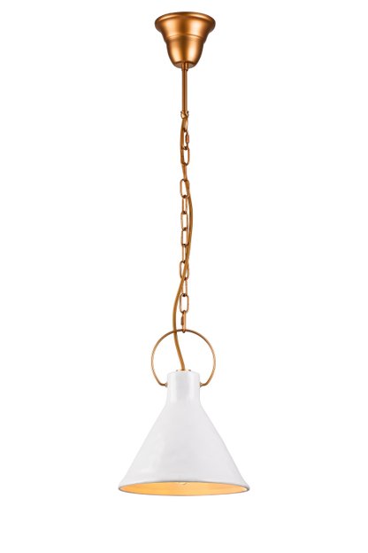 Ivy Porcelain Pendant White & Gold