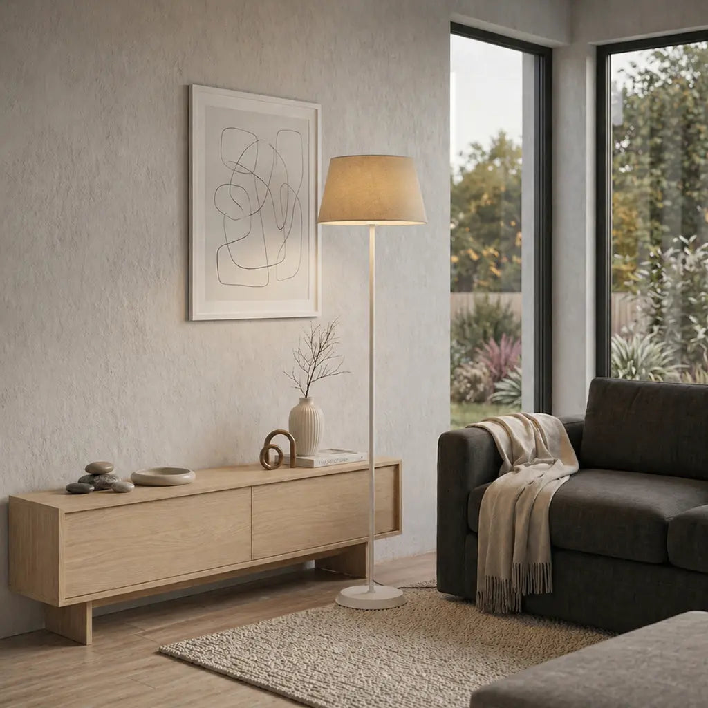 Jaxon Floor Lamp White & Wheat